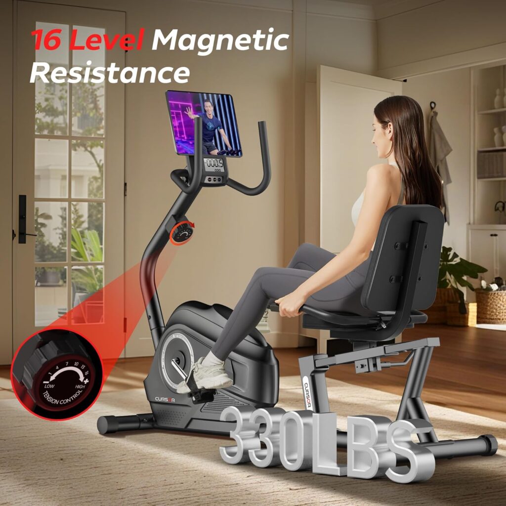 CURSOR FITNESS Recumbent Exercise Bike 330 lbs