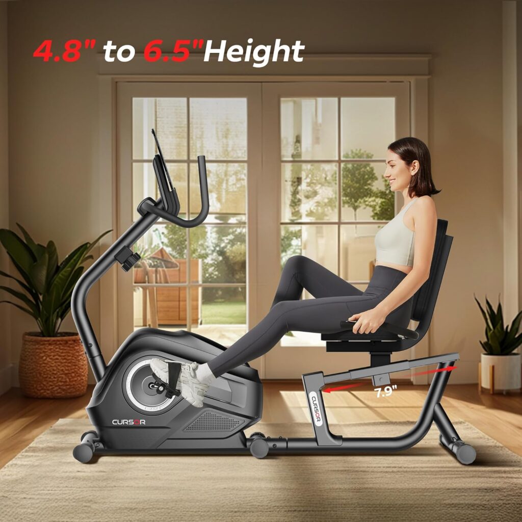Adjustable CURSOR FITNESS Recumbent Exercise Bike