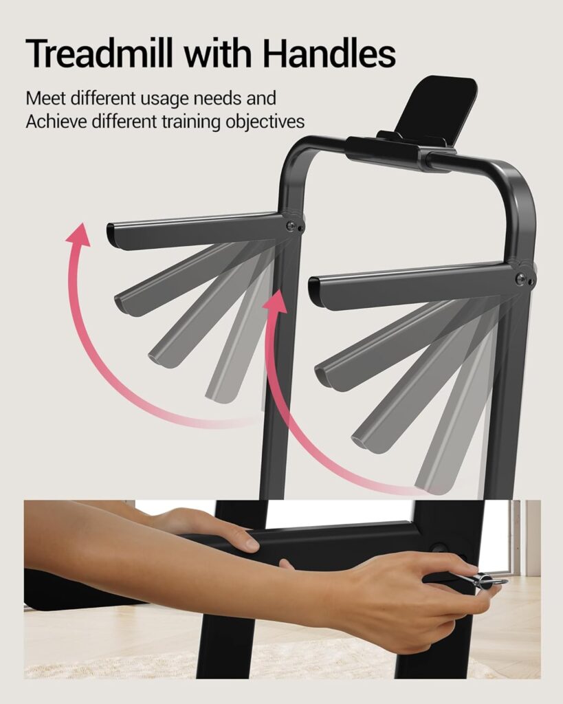CURSOR FITNESS 4-in-1 Walking Pad Treadmill with handles