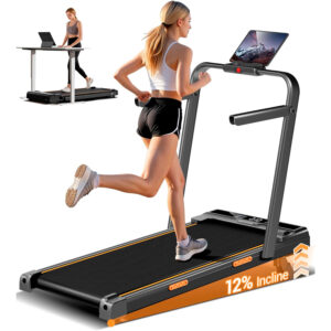 4-in-1 Under Desk Treadmill with Handles with 17% Incline